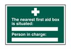 Rigid Plastic Your Nearest First Aid Box Sign